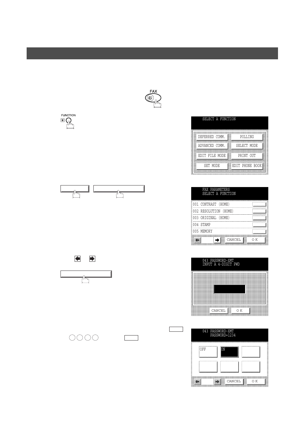 Setting password transmission, Network feature, Password communications | Panasonic DP-2500/3000 User Manual | Page 130 / 187