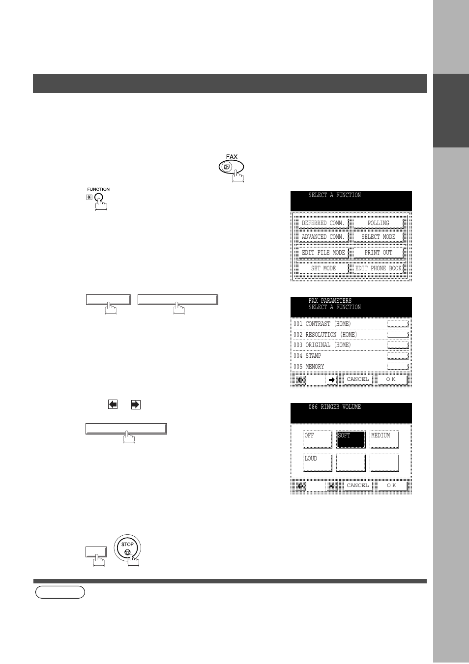 Adjusting the volume, Setting the ringer volume, Installing your machine | Panasonic DP-2500/3000 User Manual | Page 17 / 187