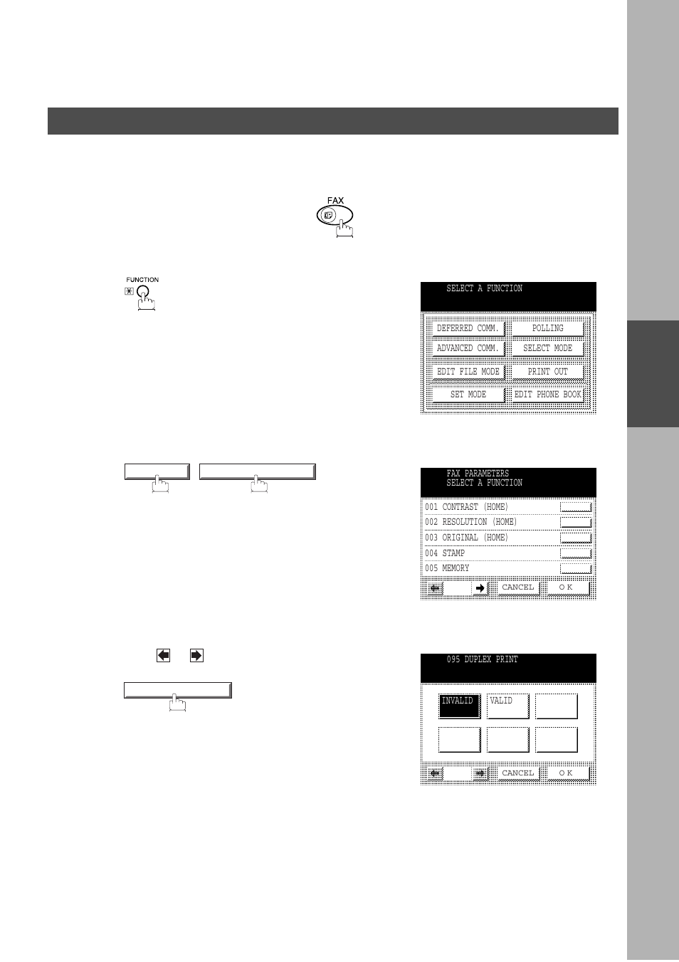 Setting duplex print, Basic operations, Sending documents | Panasonic DP-2500/3000 User Manual | Page 57 / 187