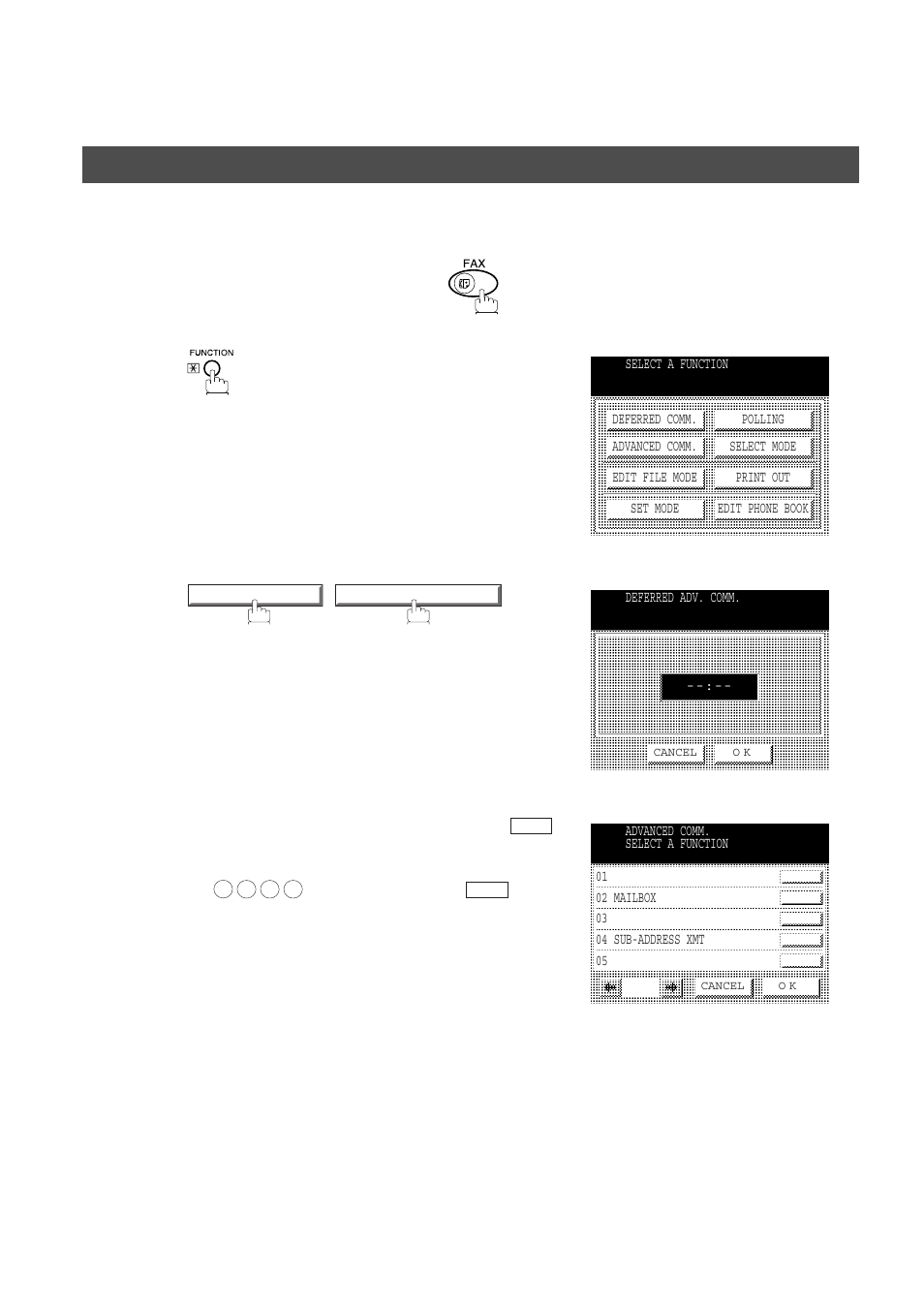 Deferred advanced communication, Advanced features, Timer controlled communications | Panasonic DP-2500/3000 User Manual | Page 78 / 187