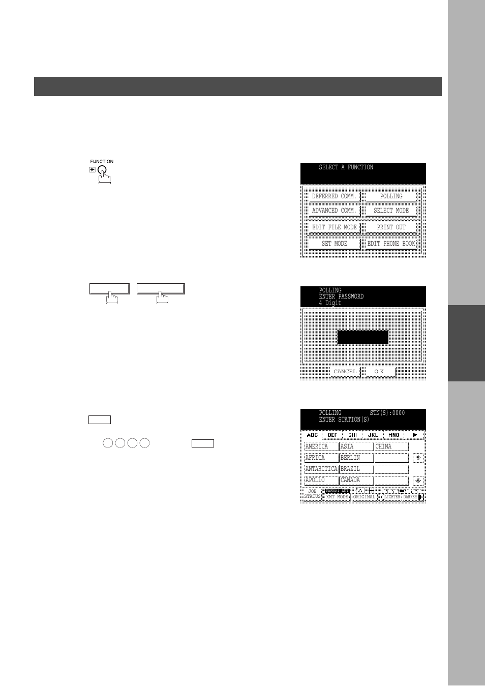 Polling documents from another station, Advanced features, Polling | Panasonic DP-2500/3000 User Manual | Page 81 / 187