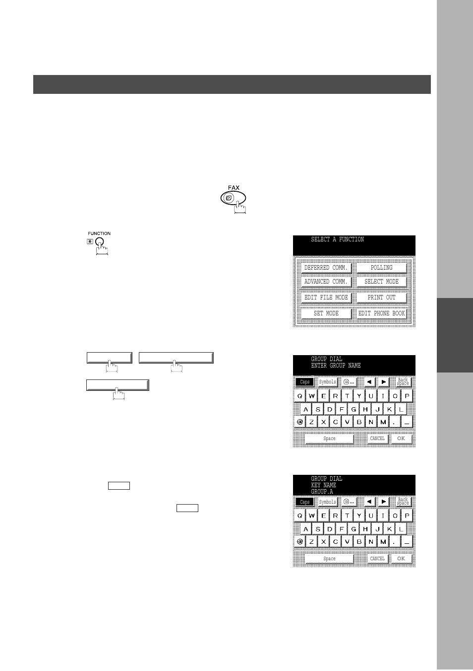 Program keys, Setting for group dialling, Advanced features | Panasonic DP-2500/3000 User Manual | Page 83 / 187