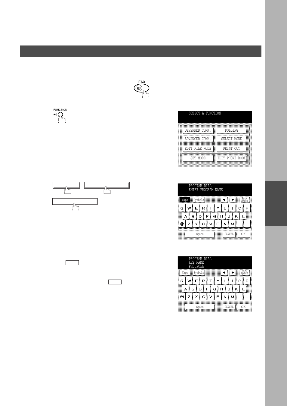 Setting for program dial, Advanced features, Program keys | Panasonic DP-2500/3000 User Manual | Page 85 / 187