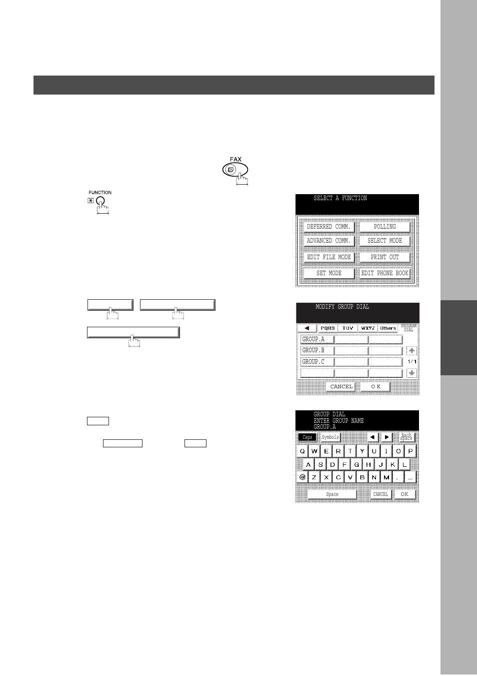 Editing for group dialling, Advanced features, Program keys | Panasonic DP-2500/3000 User Manual | Page 87 / 187