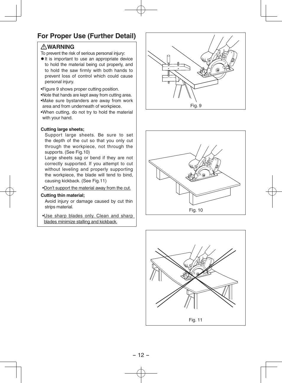 For proper use (further detail) | Panasonic EY3551 User Manual | Page 12 / 48