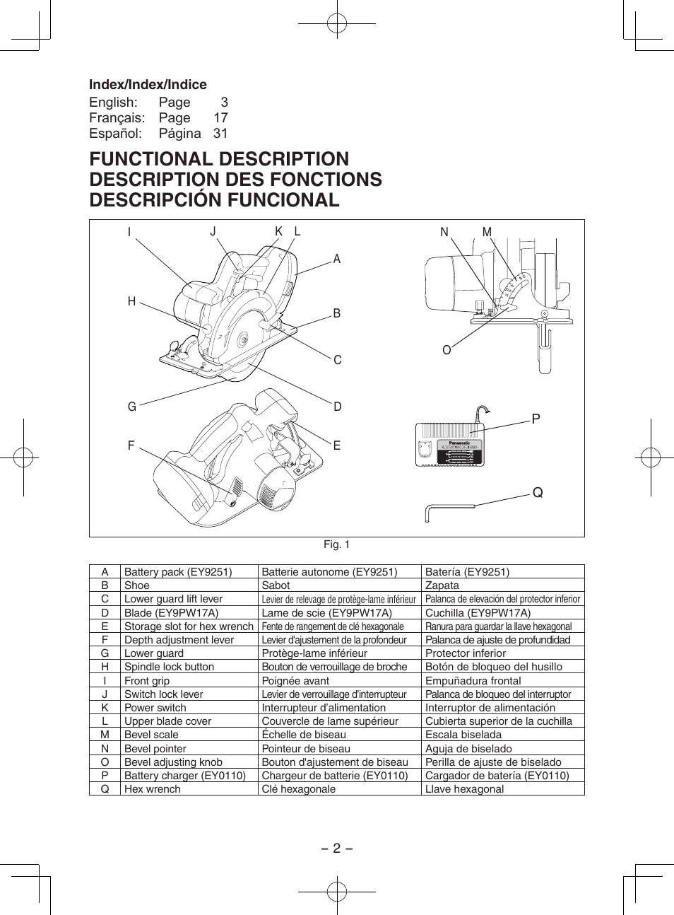 Panasonic EY3551 User Manual | Page 2 / 48