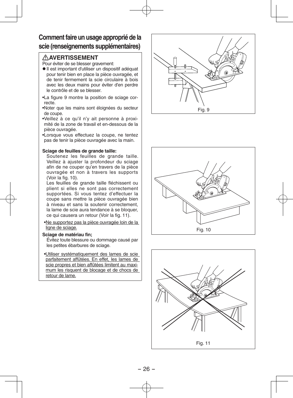 Avertissement | Panasonic EY3551 User Manual | Page 26 / 48