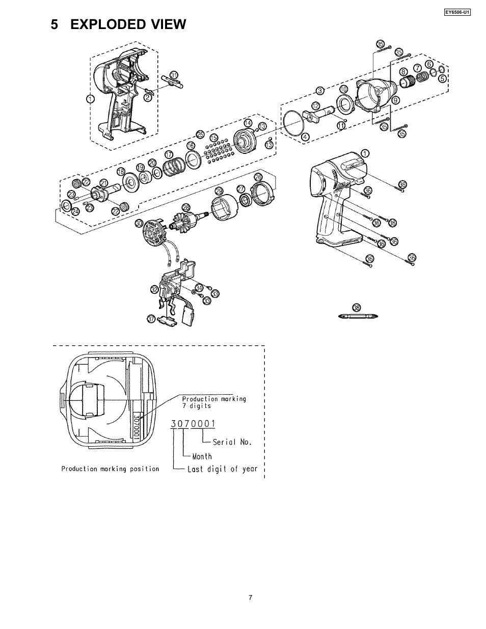 5 exploded view | Panasonic EY6506-U1 User Manual | Page 7 / 8
