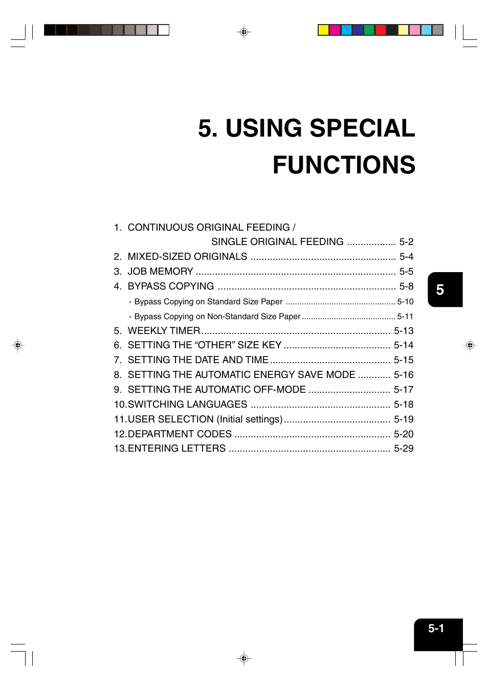 Using special functions | Panasonic DP-6530 User Manual | Page 89 / 172