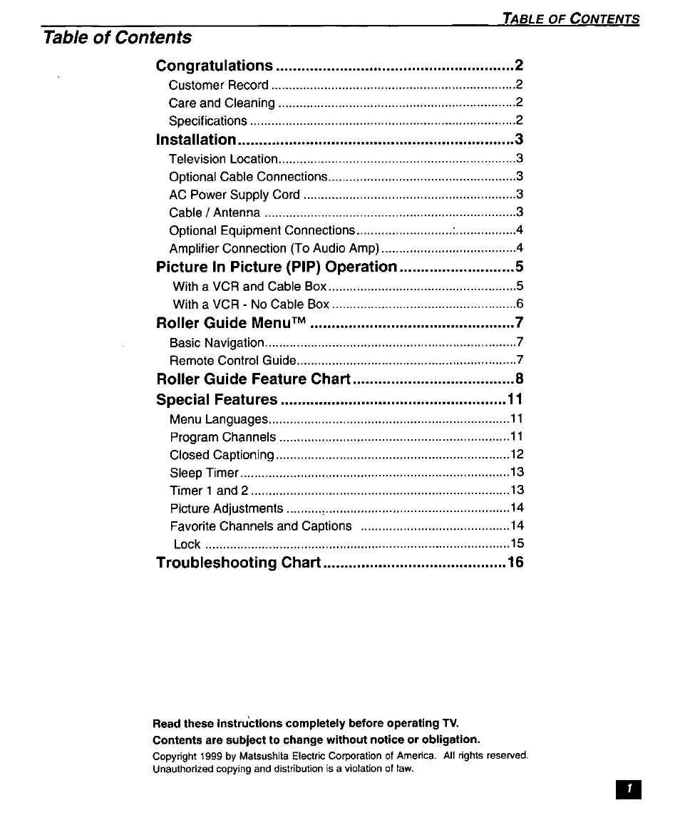 Panasonic SUPERFLAT CT-27SF26 User Manual | Page 3 / 36