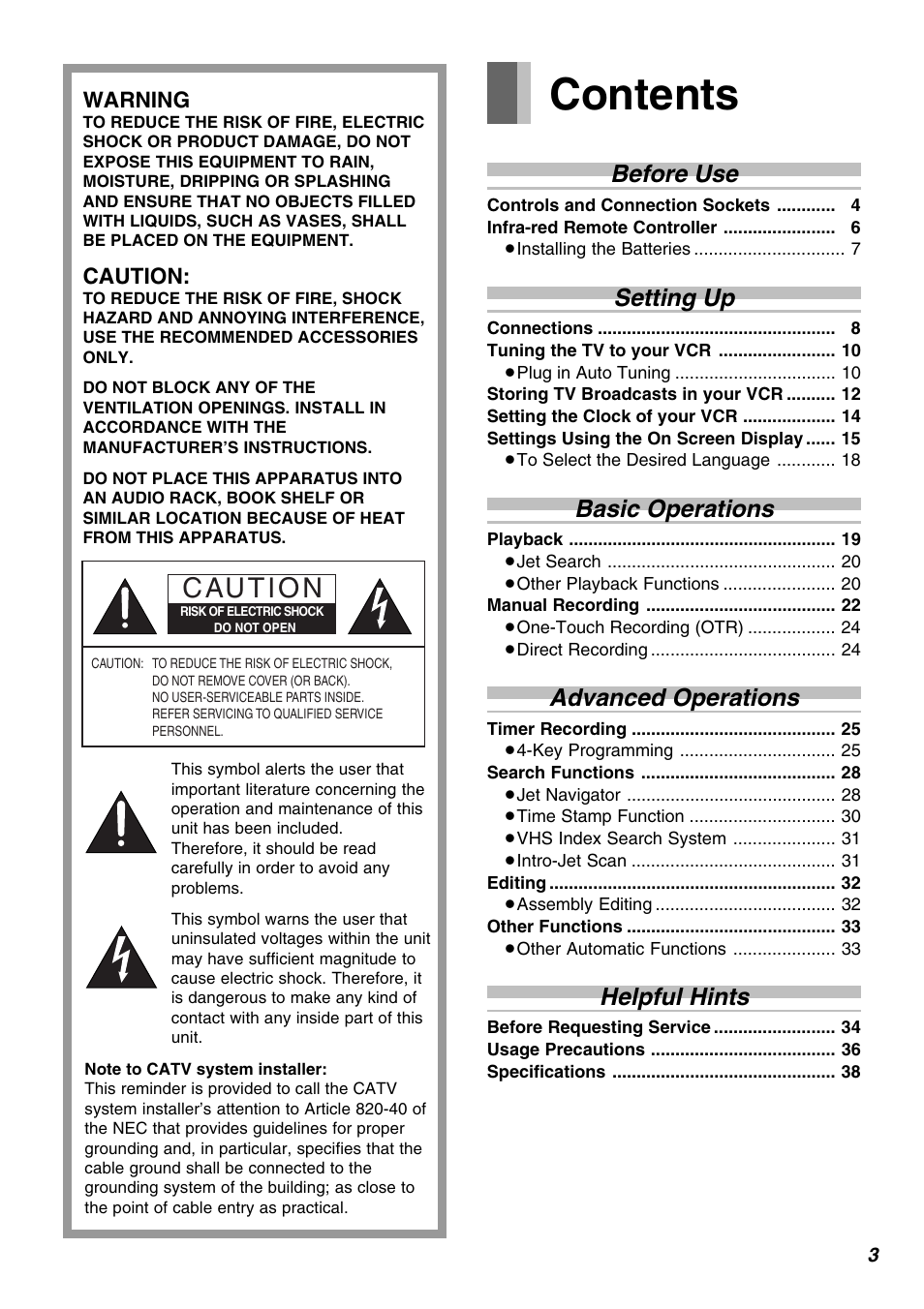 Panasonic AG-1350P User Manual | Page 3 / 40