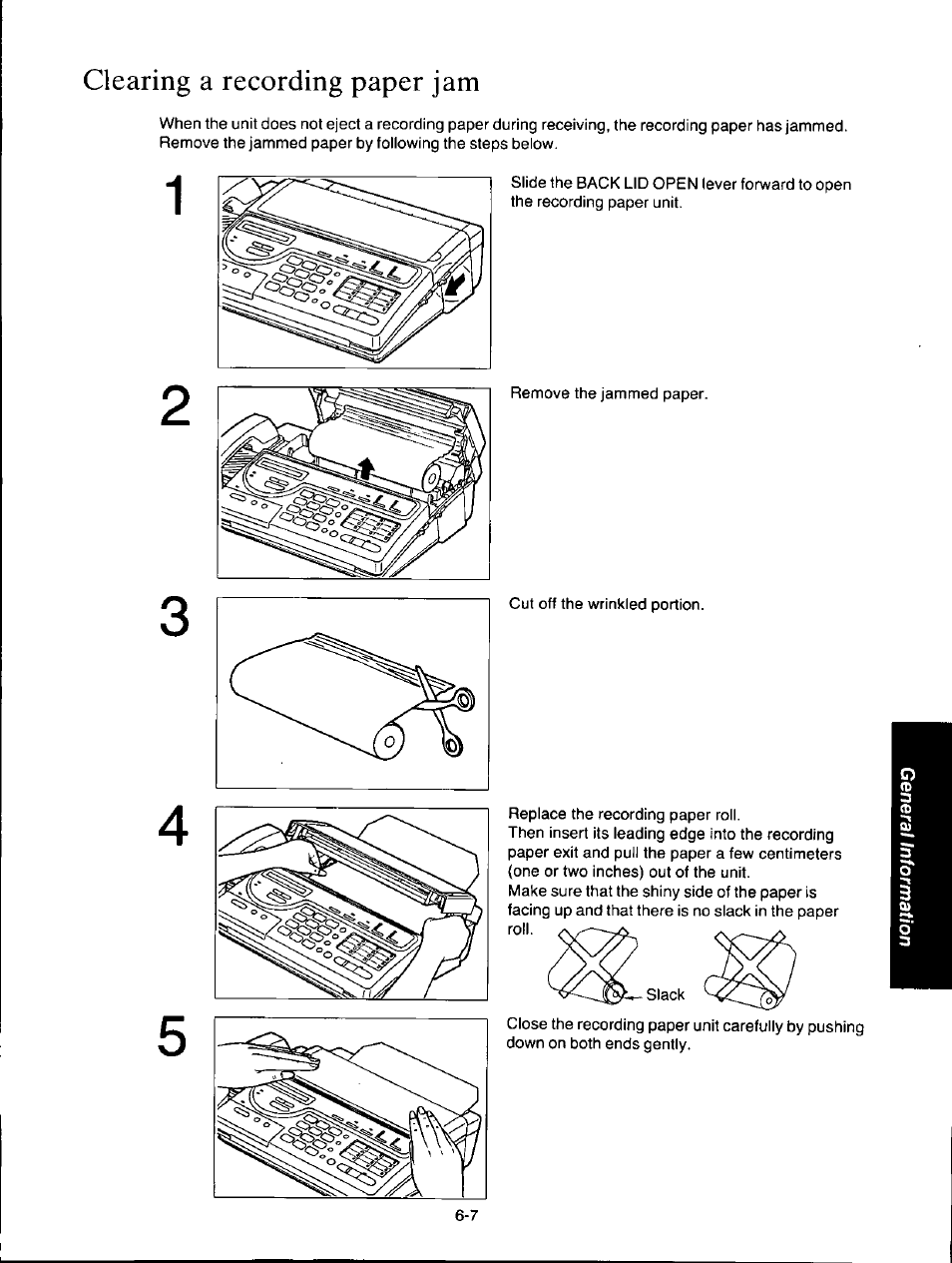 Clearing a recording paper jam | Panasonic KXF150 User Manual | Page 115 / 132