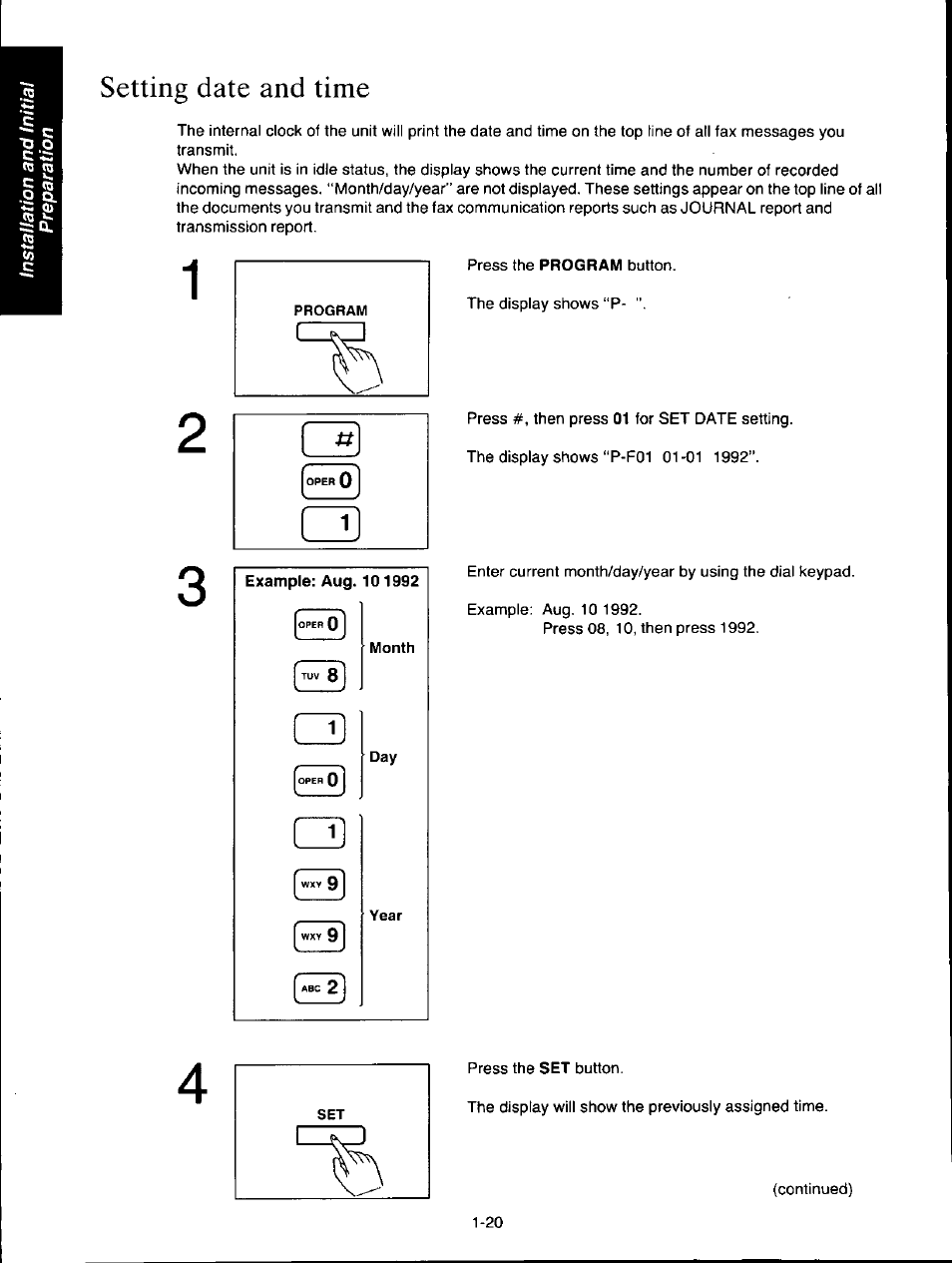 Setting date and time | Panasonic KXF150 User Manual | Page 28 / 132