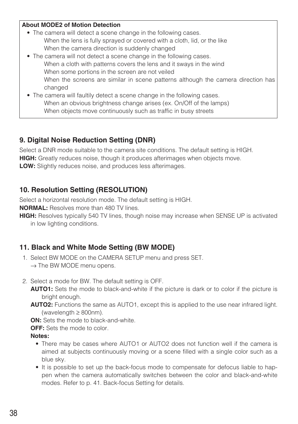 Panasonic WV-CW484 User Manual | Page 38 / 50
