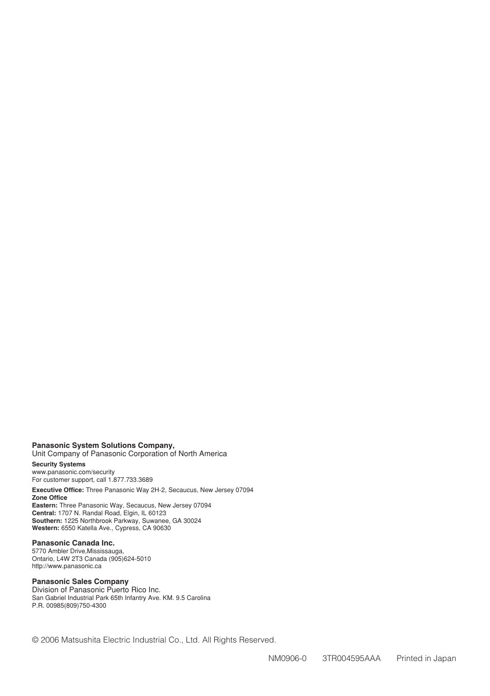 Panasonic WV-CW484 User Manual | Page 50 / 50