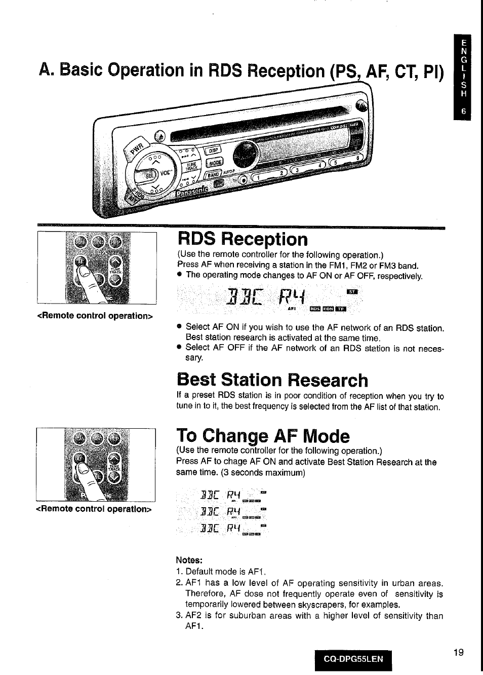 Ik rh, Rds reception, Best station research | Panasonic cq-dpg55len User Manual | Page 19 / 43