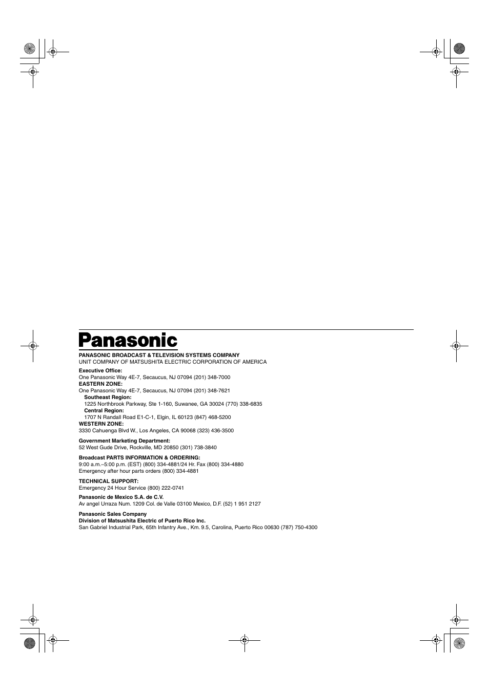 Panasonic AG-VP300P User Manual | Page 64 / 64