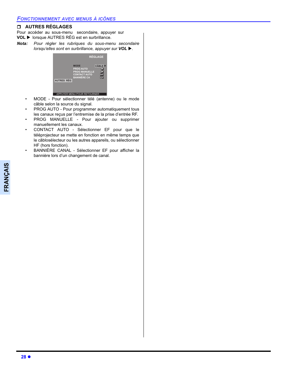 Français | Panasonic PT-50DL54X User Manual | Page 100 / 112