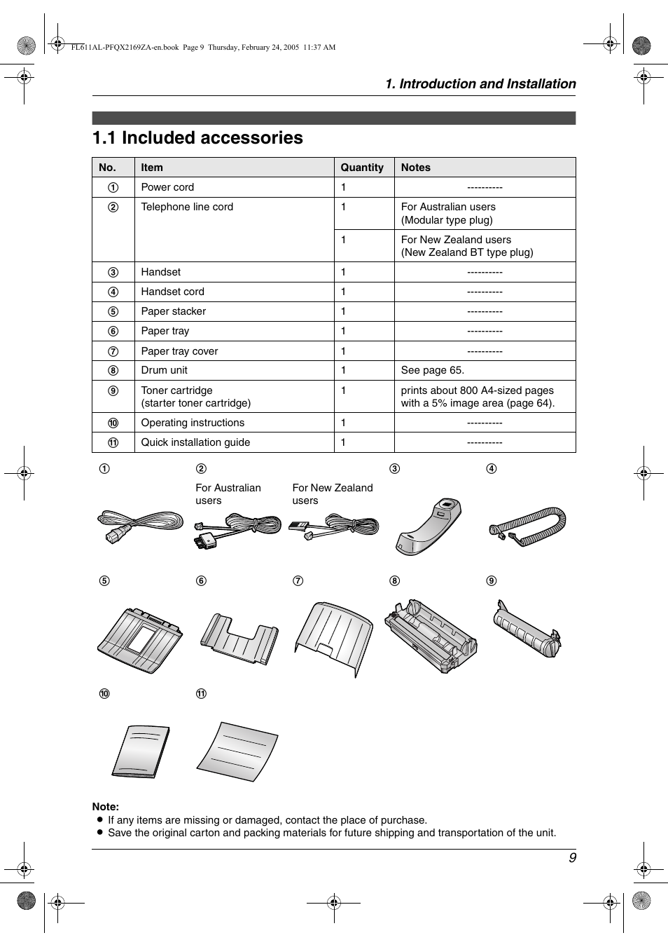 Panasonic KX-FL611AL User Manual | Page 11 / 70