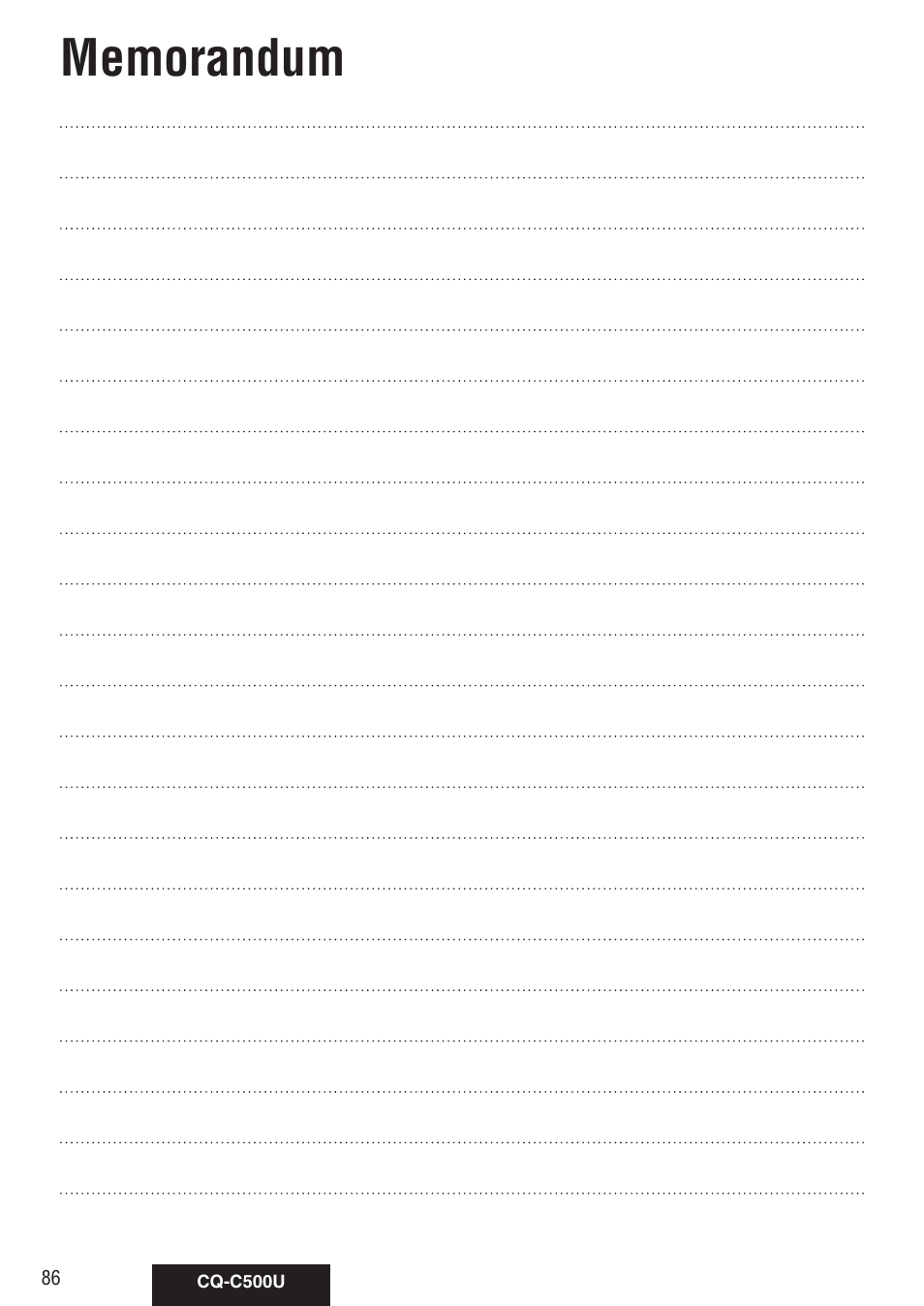 Panasonic CQ-C500U User Manual | Page 86 / 88