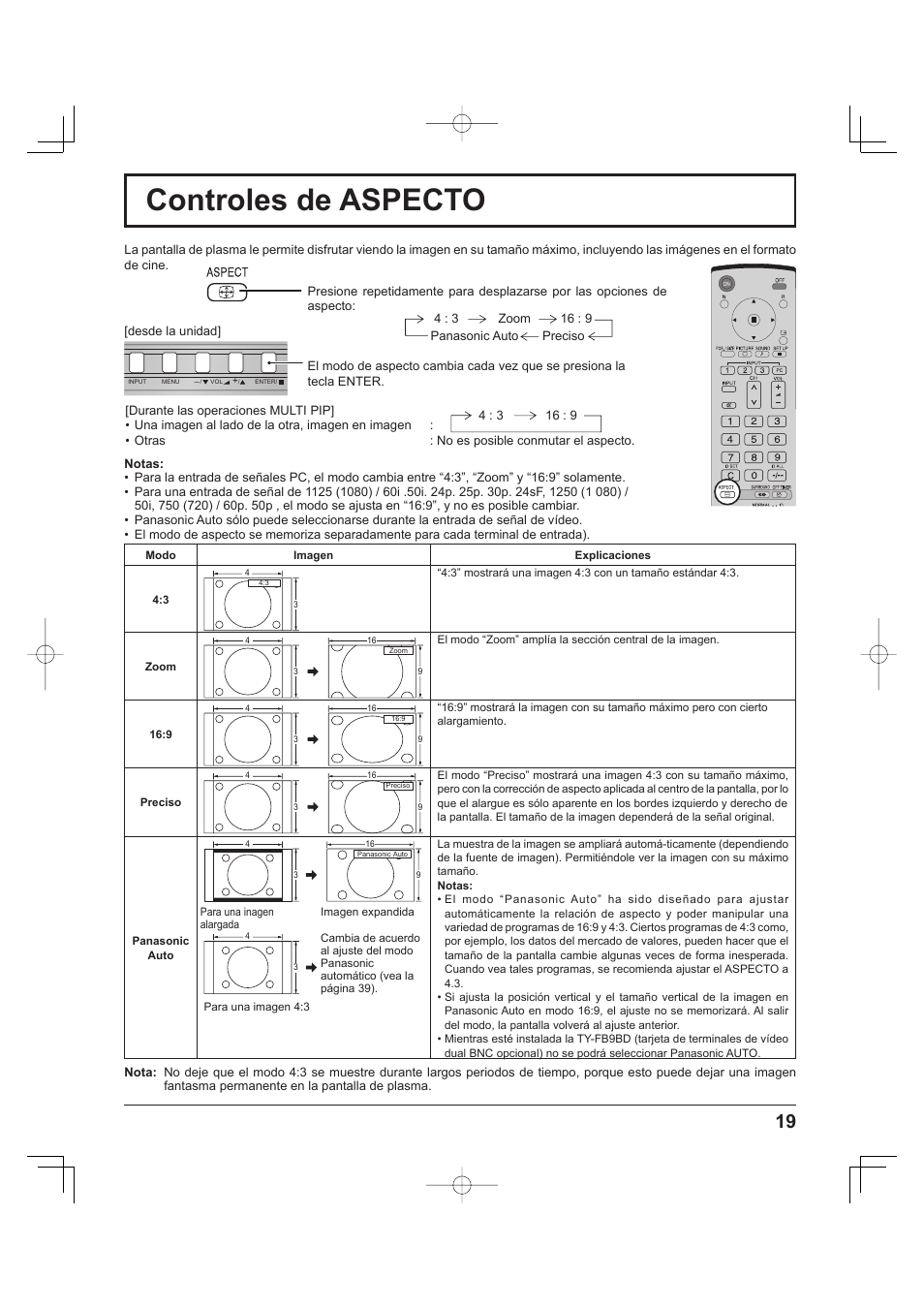 Controles de aspecto | Panasonic TH-37PH9UK User Manual | Page 69 / 100