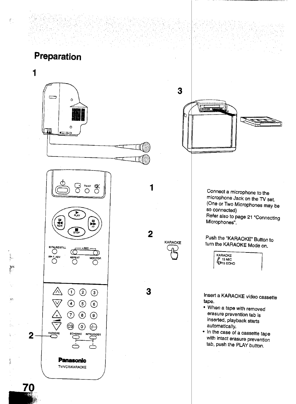 Preparation | Panasonic TC-W21 User Manual | Page 70 / 80