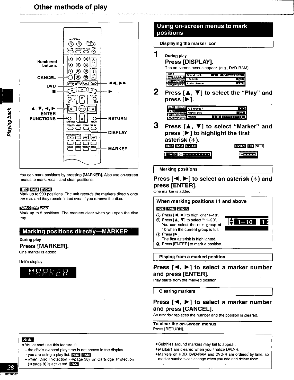 Other methods of play, A, t | Panasonic DMR-T3040 User Manual | Page 28 / 72