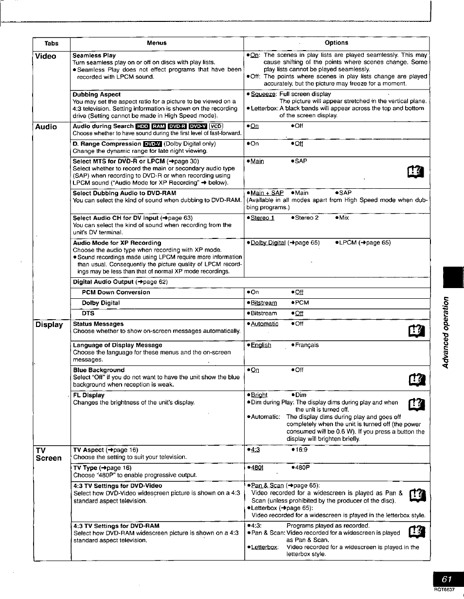 Panasonic DMR-T3040 User Manual | Page 61 / 72