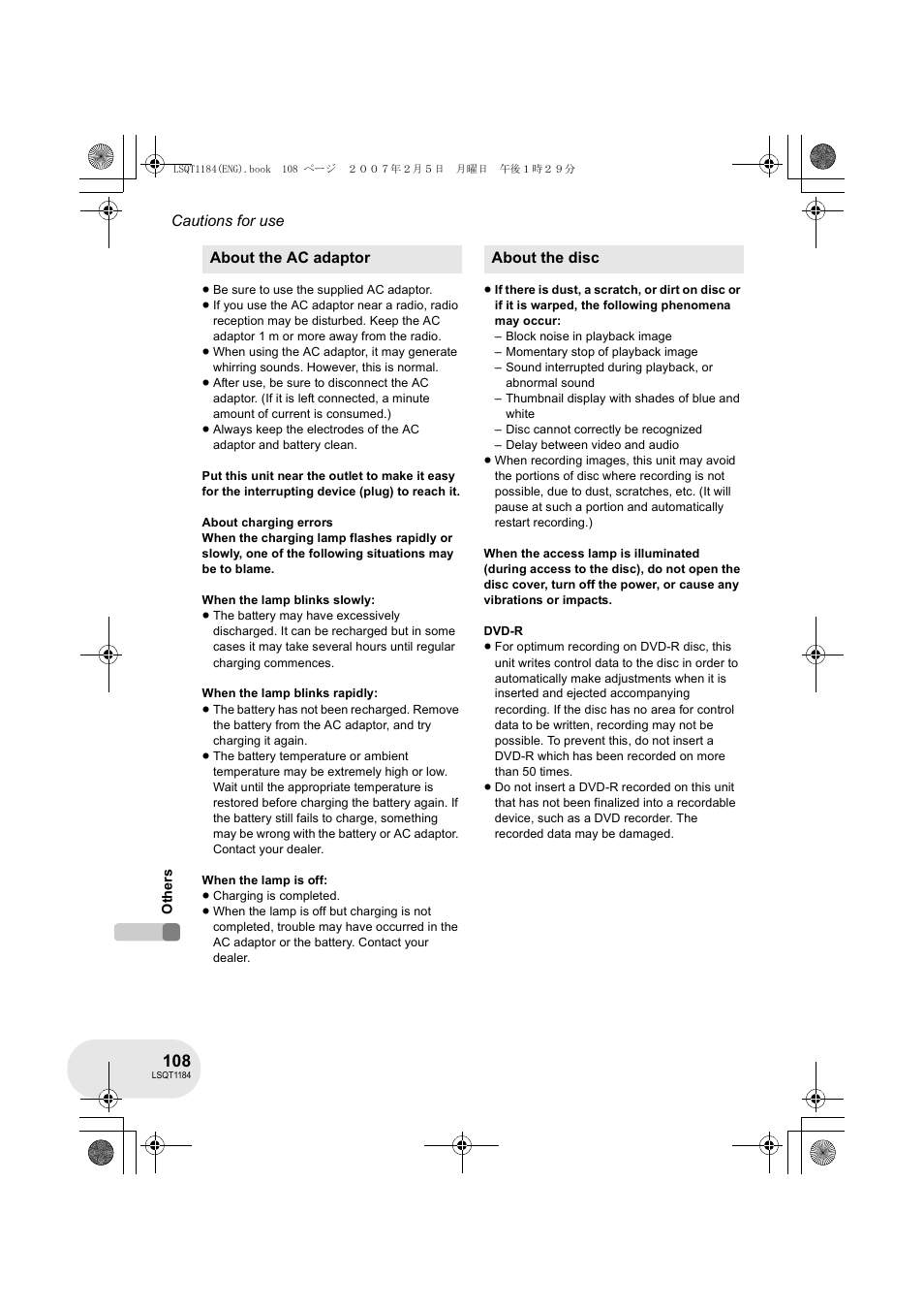 Panasonic VDR-D160GN User Manual | Page 108 / 116