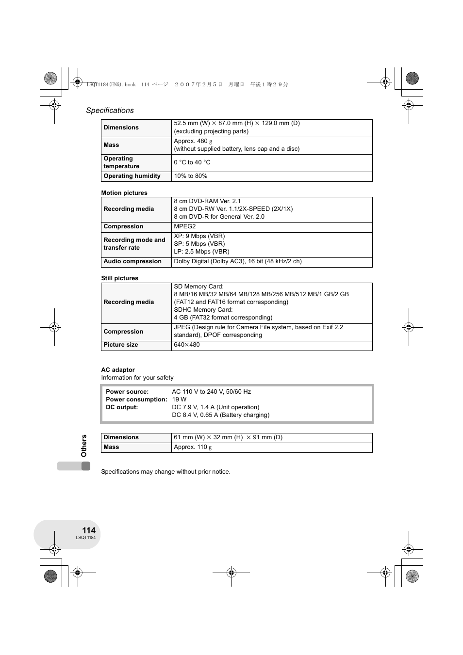 Panasonic VDR-D160GN User Manual | Page 114 / 116