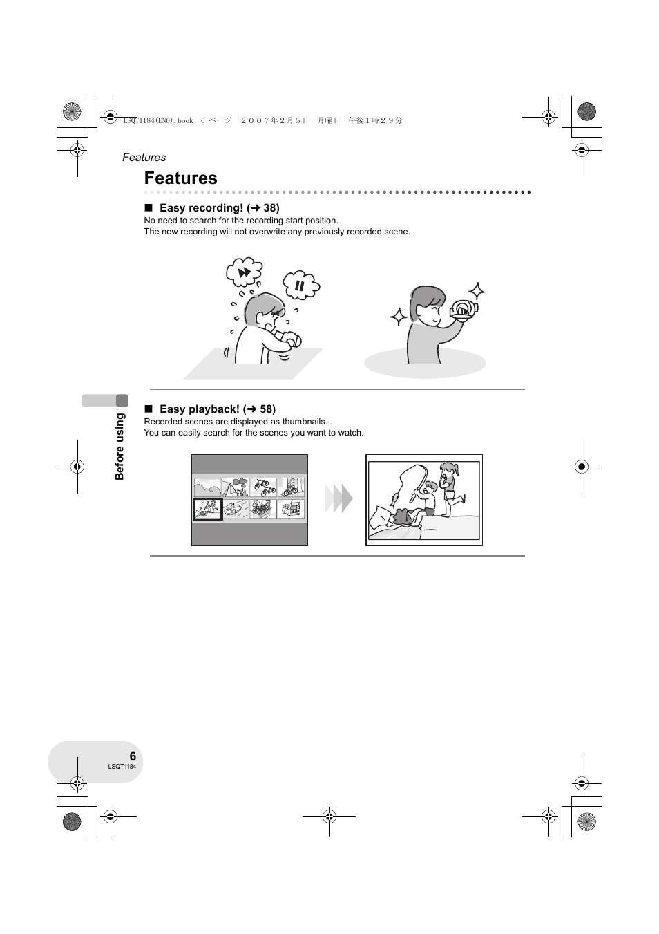 Features | Panasonic VDR-D160GN User Manual | Page 6 / 116