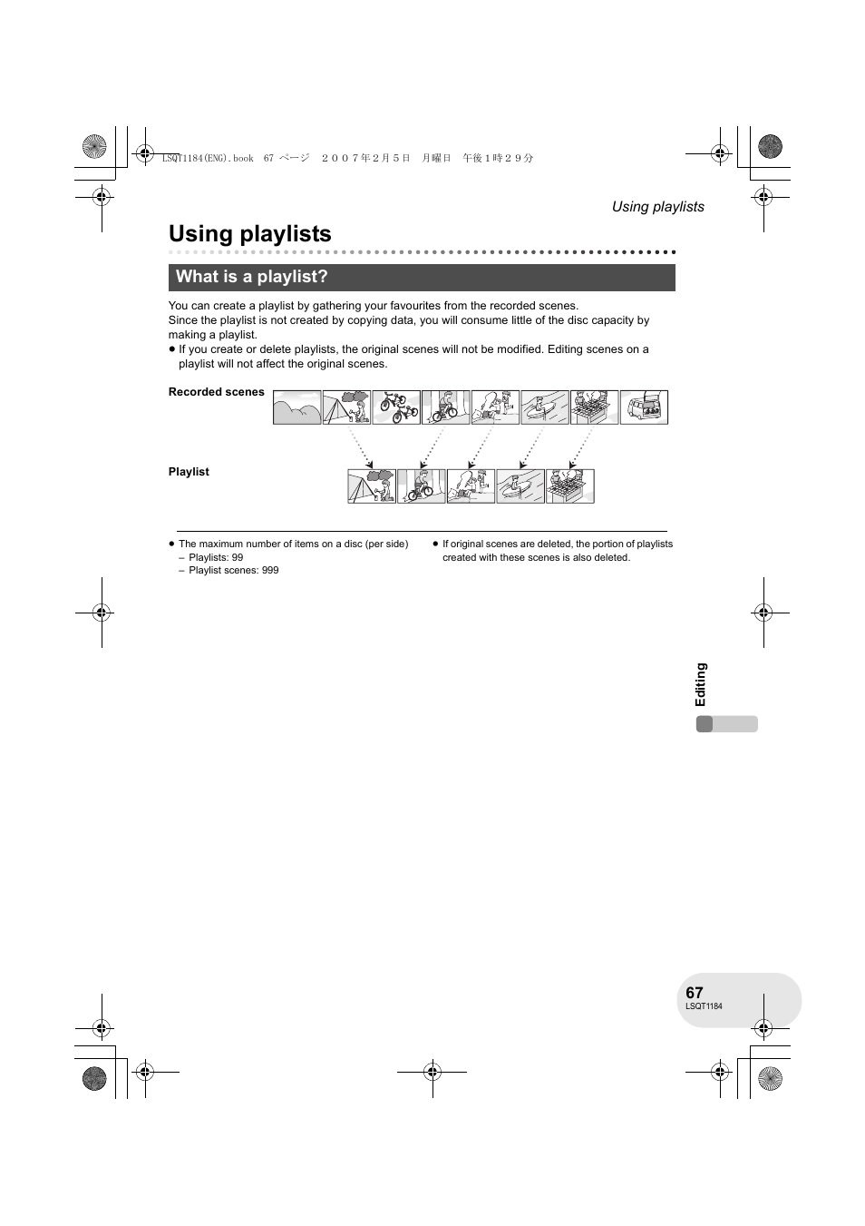 Using playlists, What is a playlist | Panasonic VDR-D160GN User Manual | Page 67 / 116