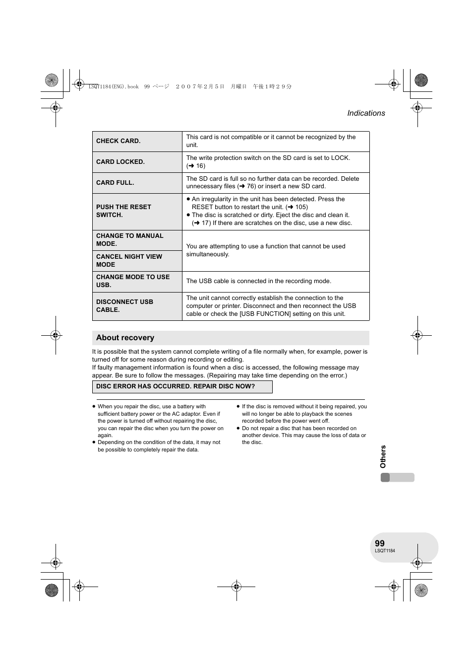 Panasonic VDR-D160GN User Manual | Page 99 / 116