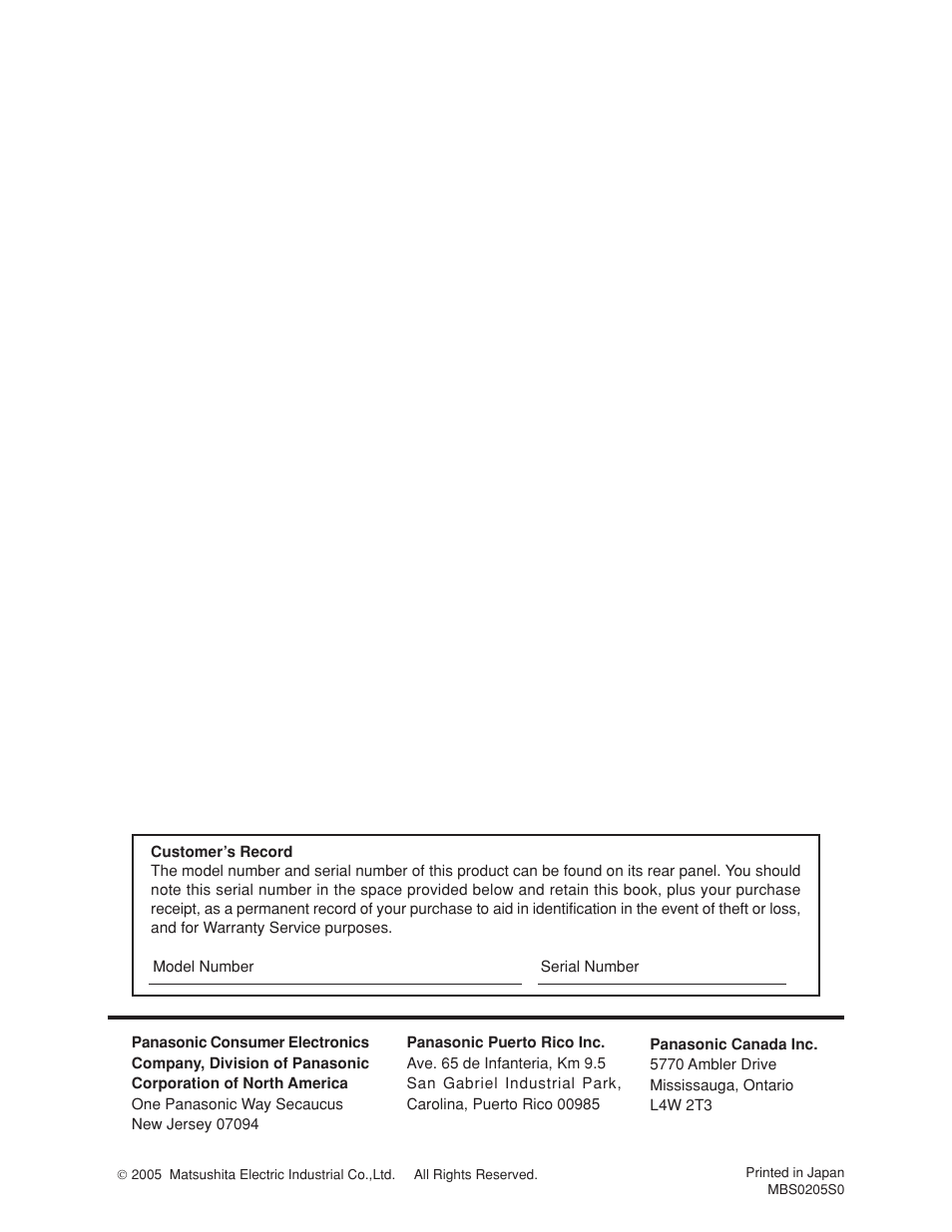 Panasonic TC 23LX50 User Manual | Page 40 / 40