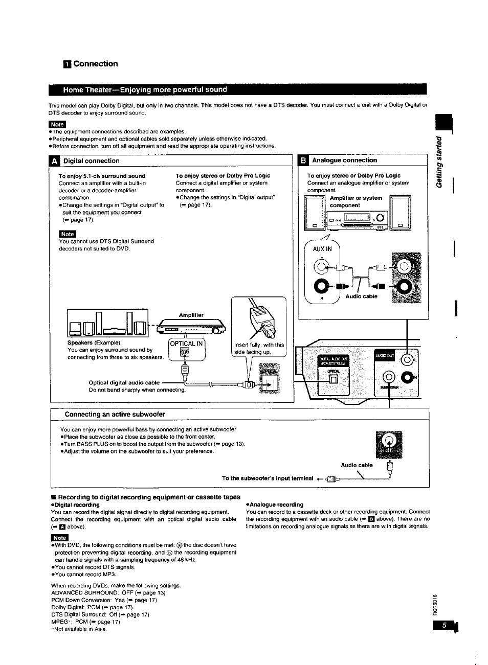 Home theater—enjoying more powerful sound, Bouc^lia | Panasonic DVDXV10 User Manual | Page 5 / 20