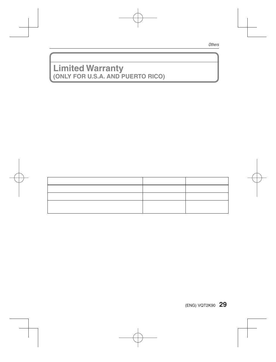 Limited warranty | Panasonic DMC-FH22 User Manual | Page 29 / 34