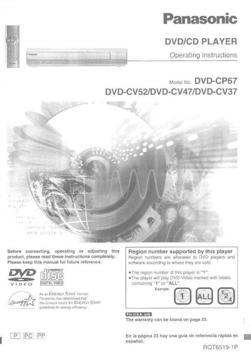 Panasonic dvd-cp67 User Manual | 24 pages