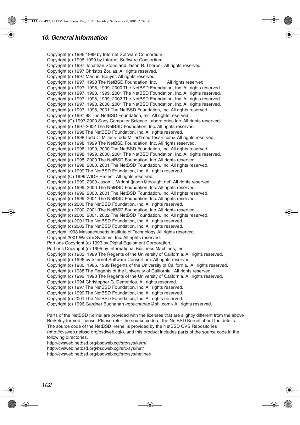 General information 102 | Panasonic KX-FLB851 User Manual | Page 104 / 110