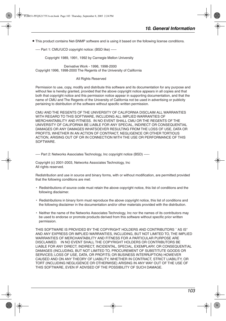 General information 103 | Panasonic KX-FLB851 User Manual | Page 105 / 110