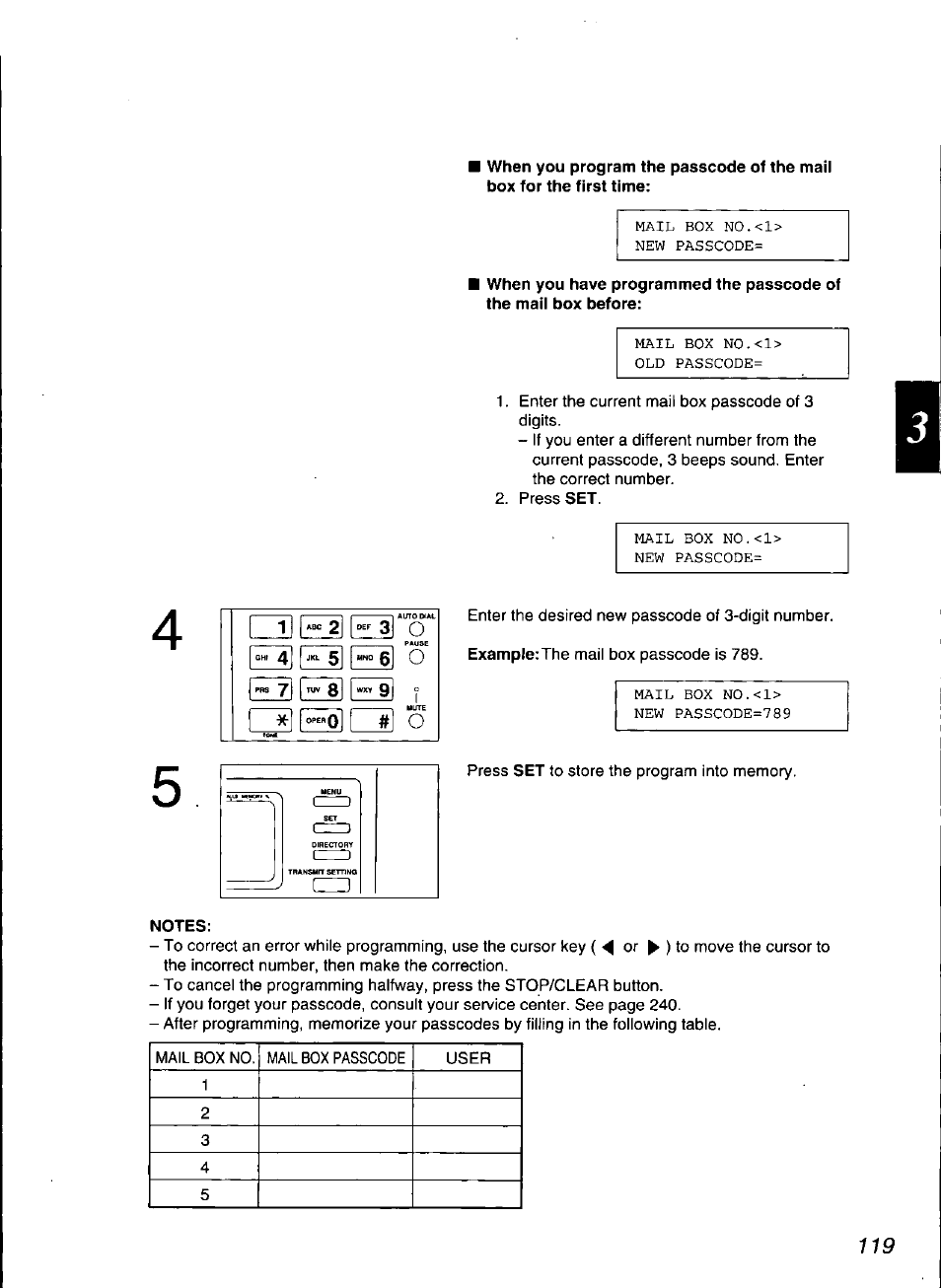 Notes, Il l*“_2| [“!: 3j o, 6^ o | 5eï51c5] o | Panasonic KX-F3100 User Manual | Page 121 / 248