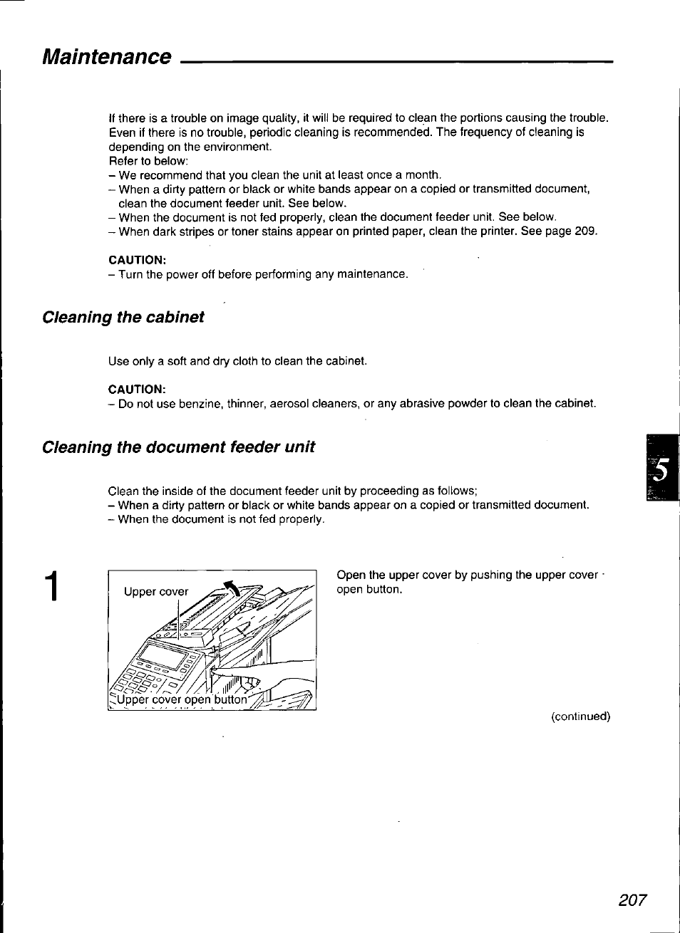 Caution, Maintenance | Panasonic KX-F3100 User Manual | Page 209 / 248