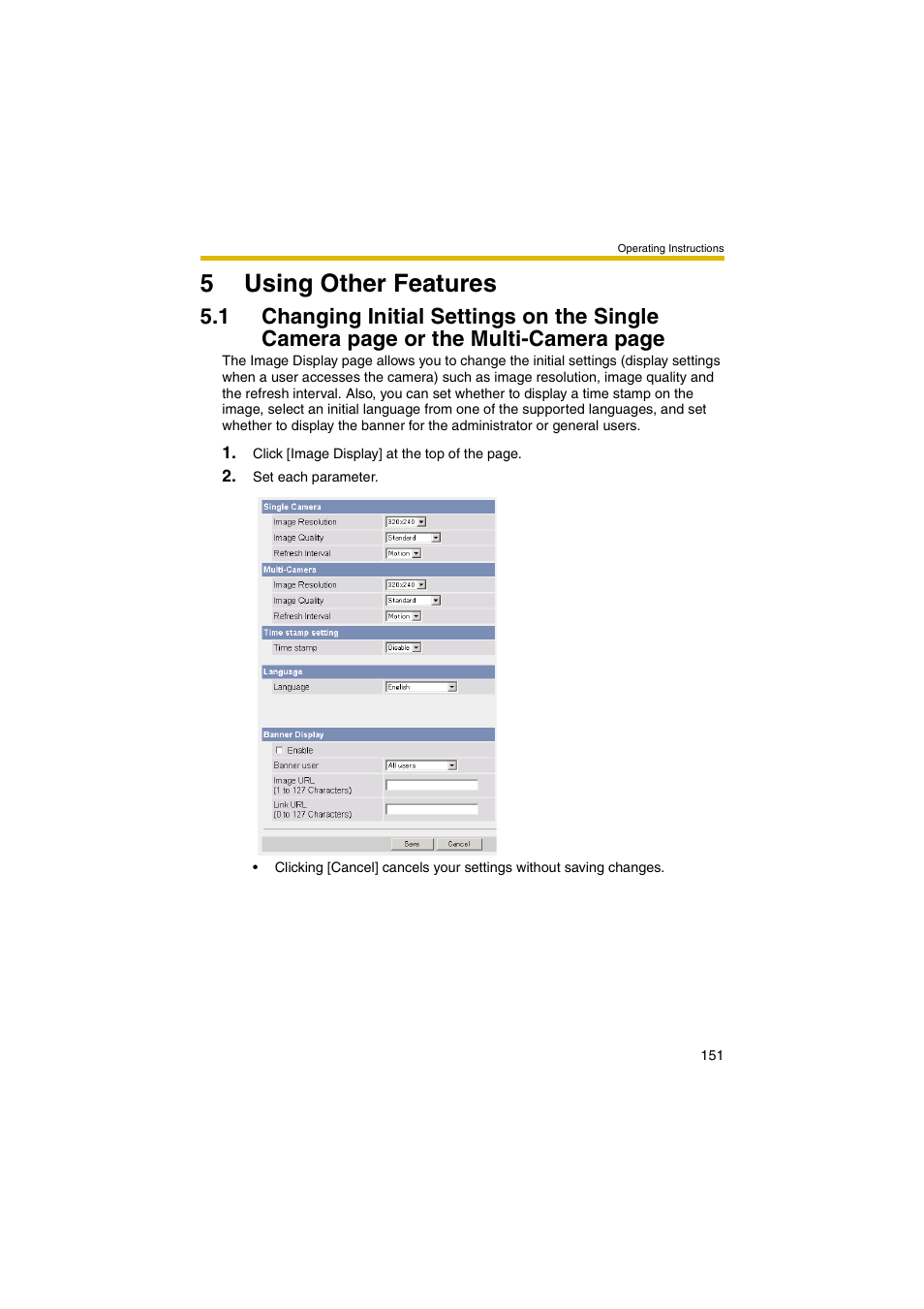 5 using other features, 5using other features | Panasonic BB-HCM381 User Manual | Page 151 / 204