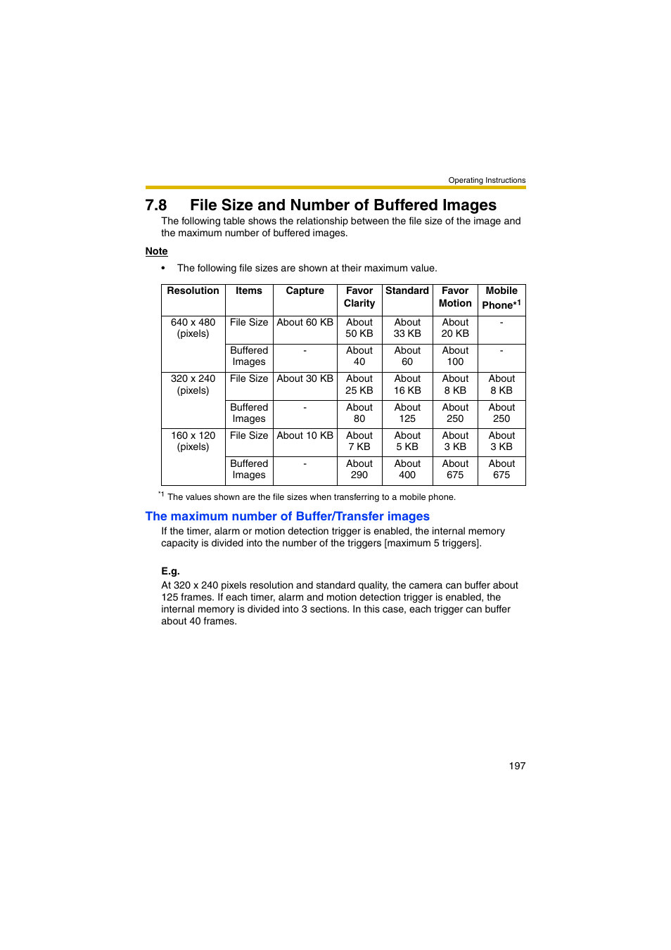 8 file size and number of buffered images, 197 f, Ge 197) du | Panasonic BB-HCM381 User Manual | Page 197 / 204