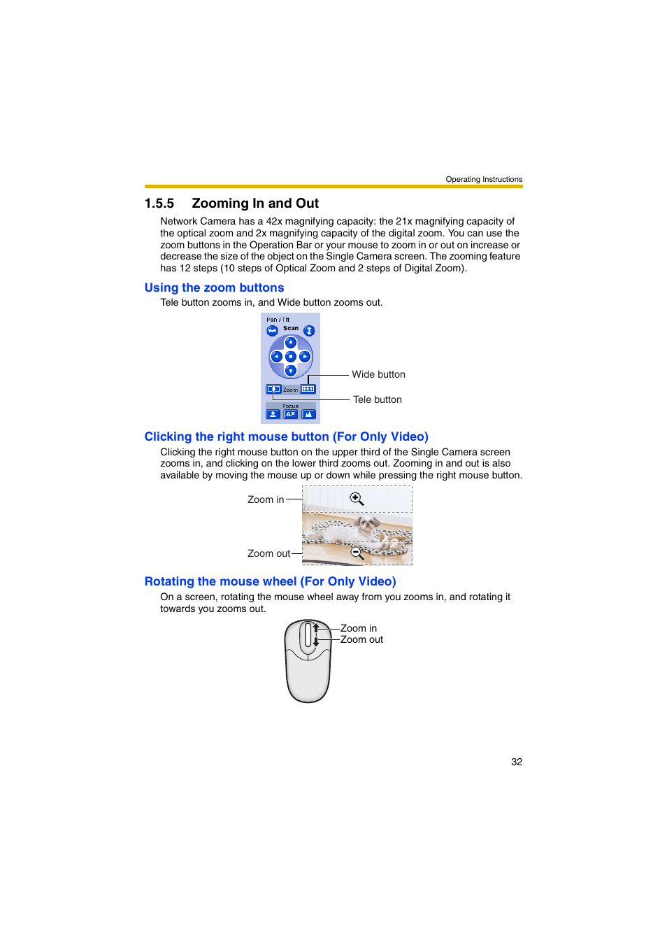 5 zooming in and out | Panasonic BB-HCM381 User Manual | Page 32 / 204