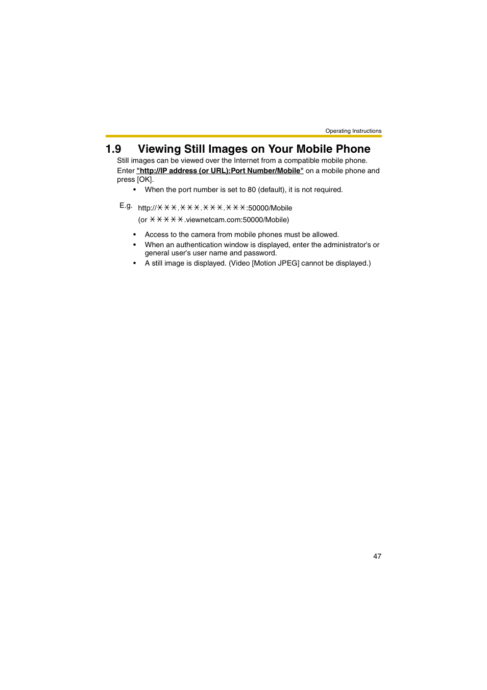 9 viewing still images on your mobile phone | Panasonic BB-HCM381 User Manual | Page 47 / 204