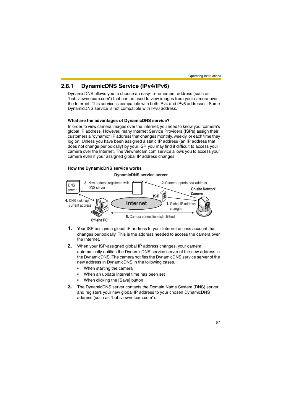 1 dynamicdns service (ipv4/ipv6), Internet | Panasonic BB-HCM381 User Manual | Page 81 / 204