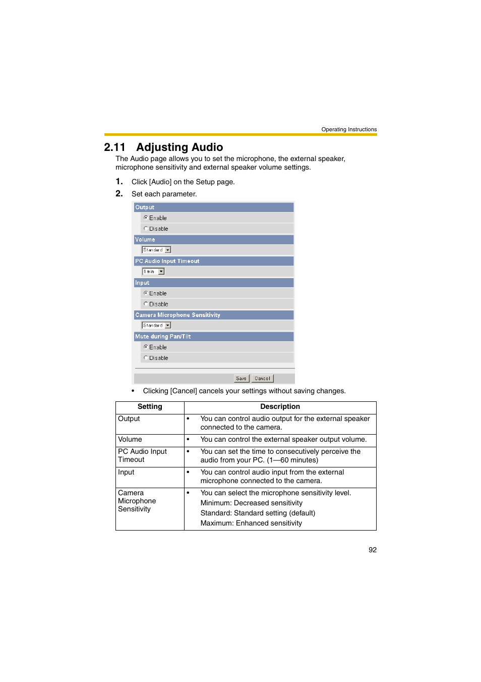 11 adjusting audio, Ge 92) | Panasonic BB-HCM381 User Manual | Page 92 / 204