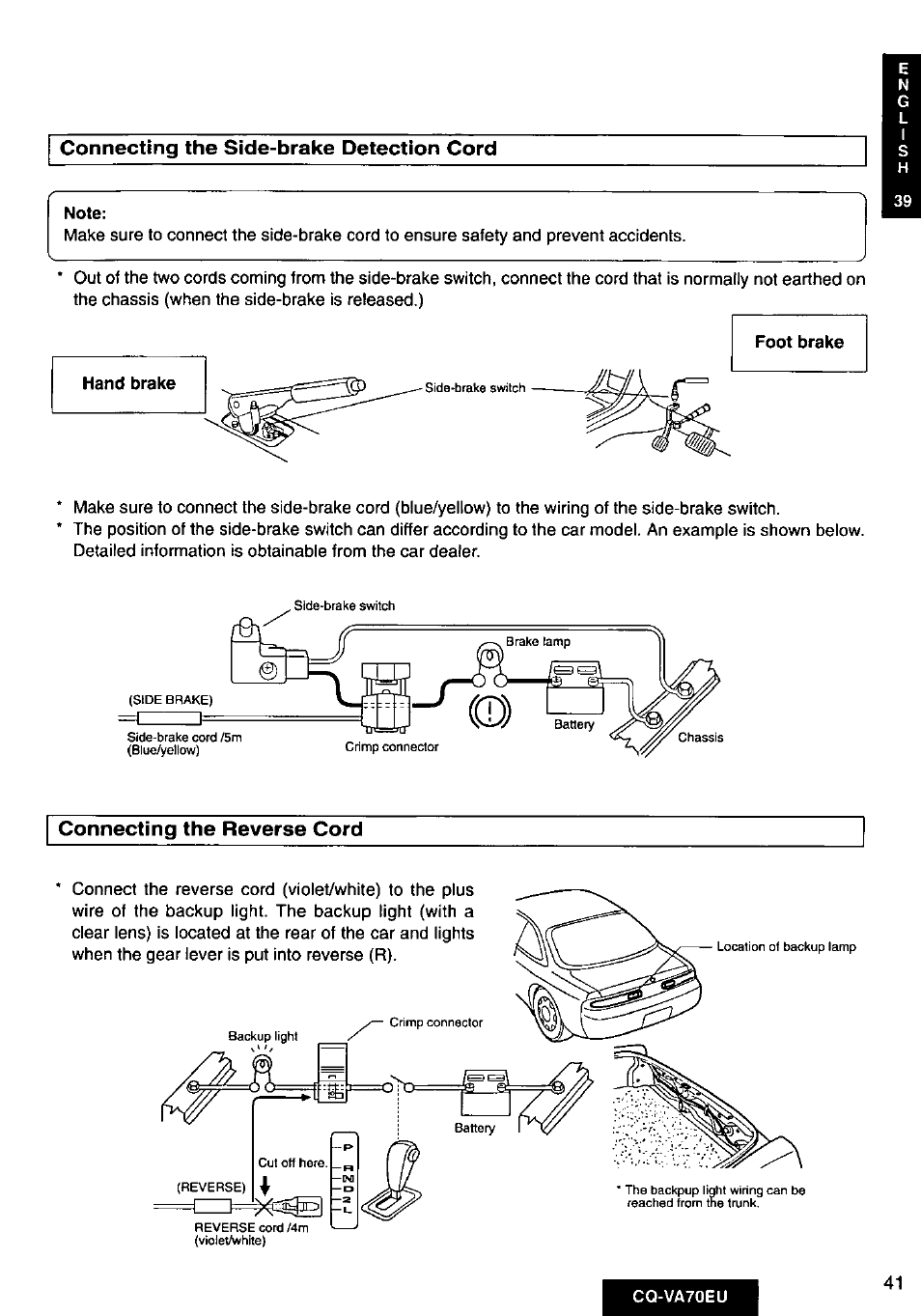 Cq-va70eu | Panasonic CQVA70EU User Manual | Page 41 / 44