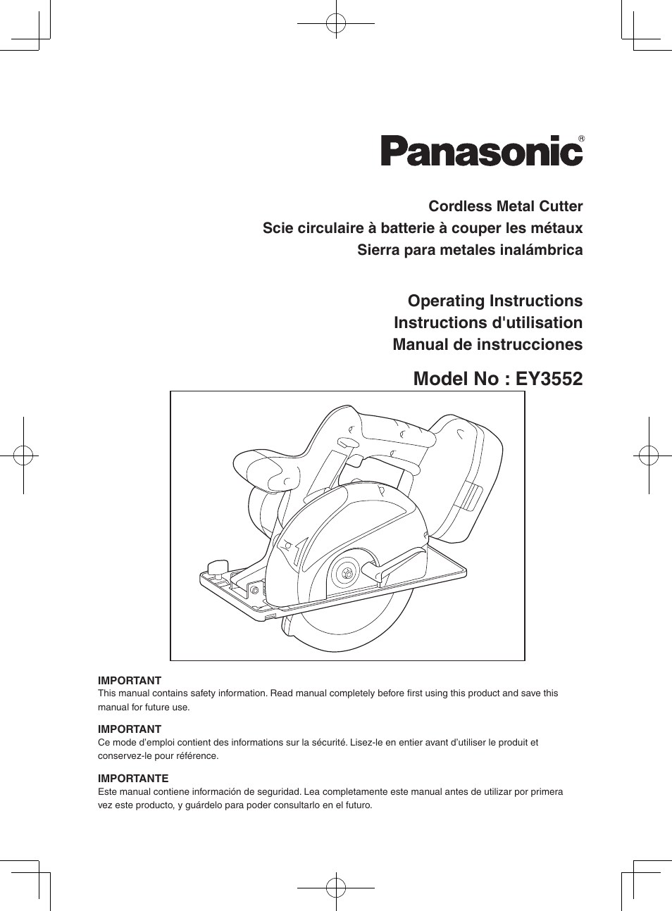 Panasonic EY3552 User Manual | 48 pages