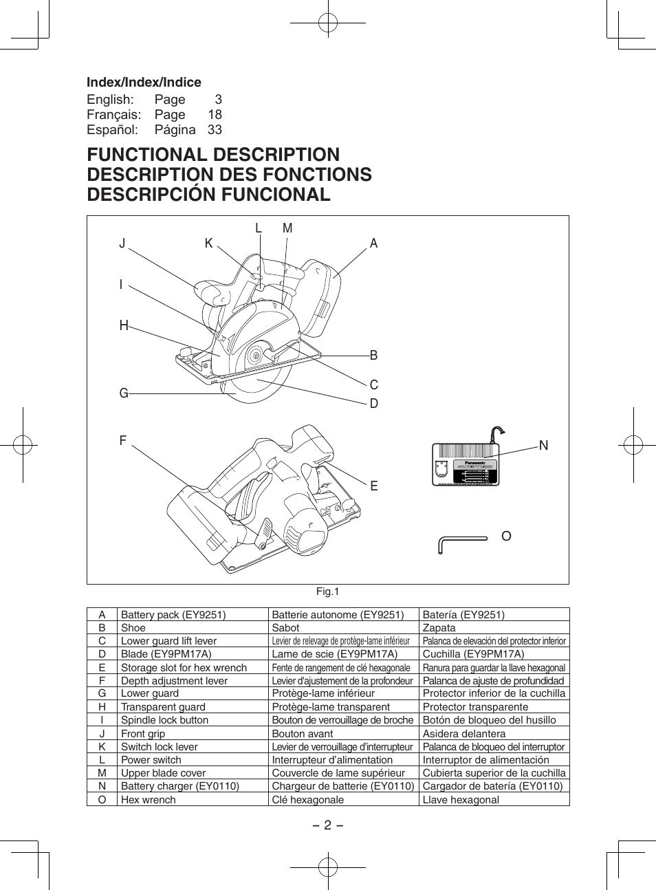 Panasonic EY3552 User Manual | Page 2 / 48